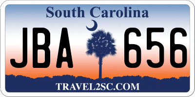 SC license plate JBA656