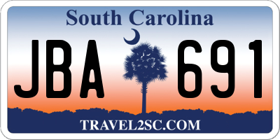 SC license plate JBA691