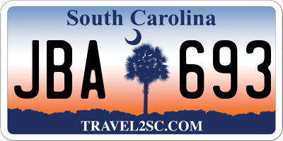 SC license plate JBA693