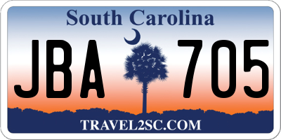SC license plate JBA705