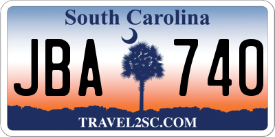 SC license plate JBA740