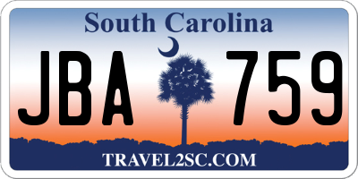 SC license plate JBA759