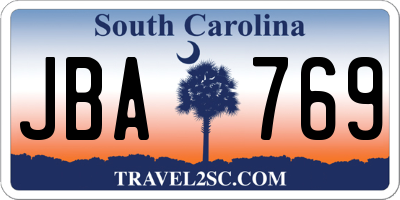 SC license plate JBA769