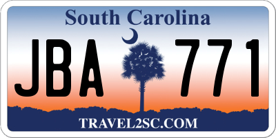 SC license plate JBA771