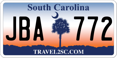 SC license plate JBA772