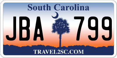 SC license plate JBA799