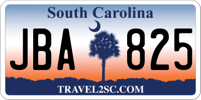 SC license plate JBA825