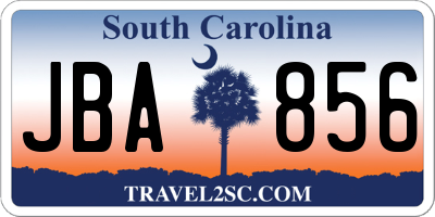 SC license plate JBA856