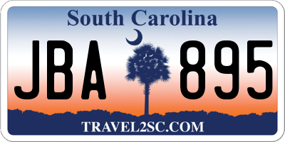 SC license plate JBA895