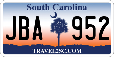 SC license plate JBA952