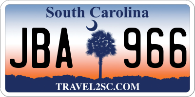 SC license plate JBA966