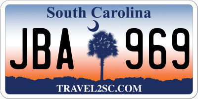 SC license plate JBA969