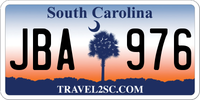SC license plate JBA976