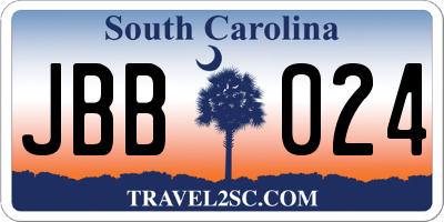 SC license plate JBB024