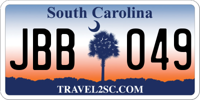 SC license plate JBB049
