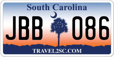 SC license plate JBB086