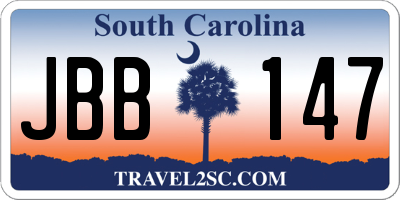 SC license plate JBB147
