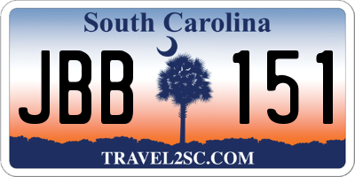 SC license plate JBB151