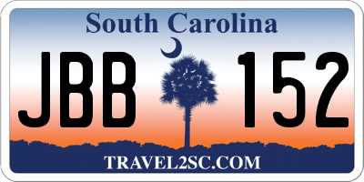 SC license plate JBB152