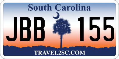 SC license plate JBB155