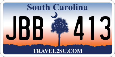 SC license plate JBB413