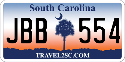 SC license plate JBB554