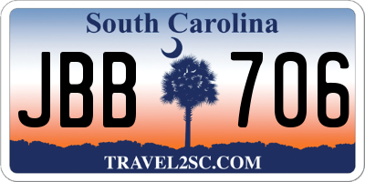 SC license plate JBB706