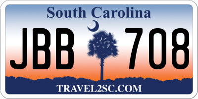 SC license plate JBB708