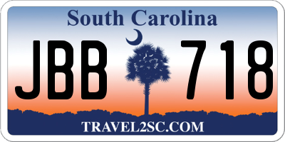 SC license plate JBB718