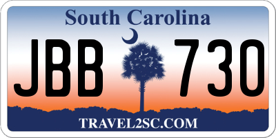 SC license plate JBB730