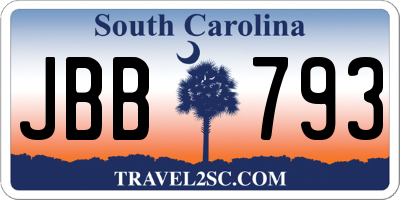 SC license plate JBB793