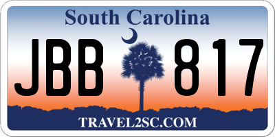 SC license plate JBB817