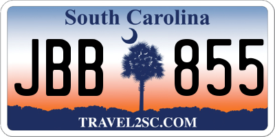 SC license plate JBB855