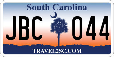 SC license plate JBC044