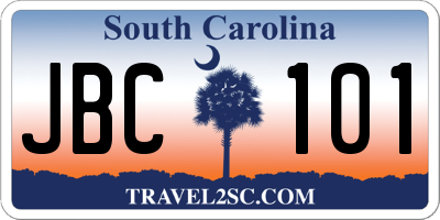 SC license plate JBC101
