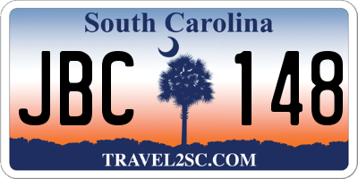 SC license plate JBC148