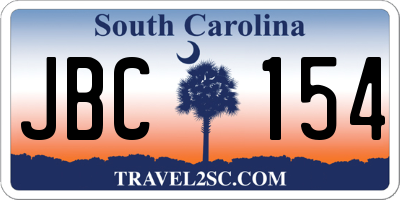 SC license plate JBC154