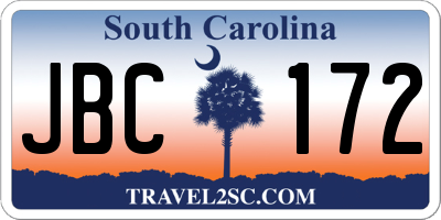 SC license plate JBC172