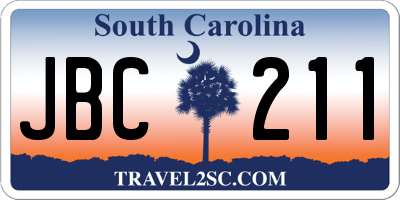 SC license plate JBC211