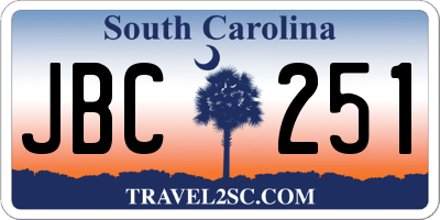 SC license plate JBC251
