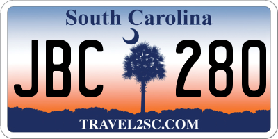 SC license plate JBC280