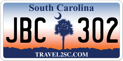 SC license plate JBC302