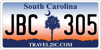 SC license plate JBC305