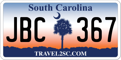 SC license plate JBC367