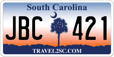SC license plate JBC421