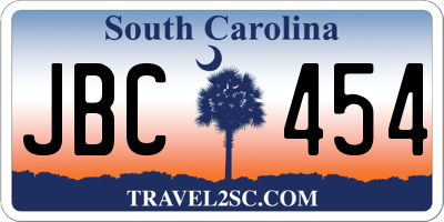 SC license plate JBC454