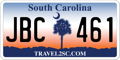 SC license plate JBC461