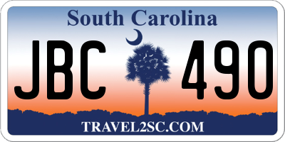 SC license plate JBC490