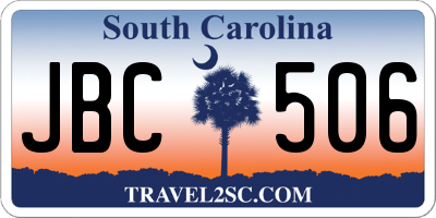 SC license plate JBC506
