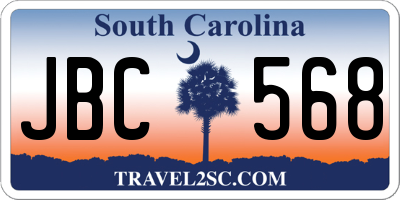 SC license plate JBC568